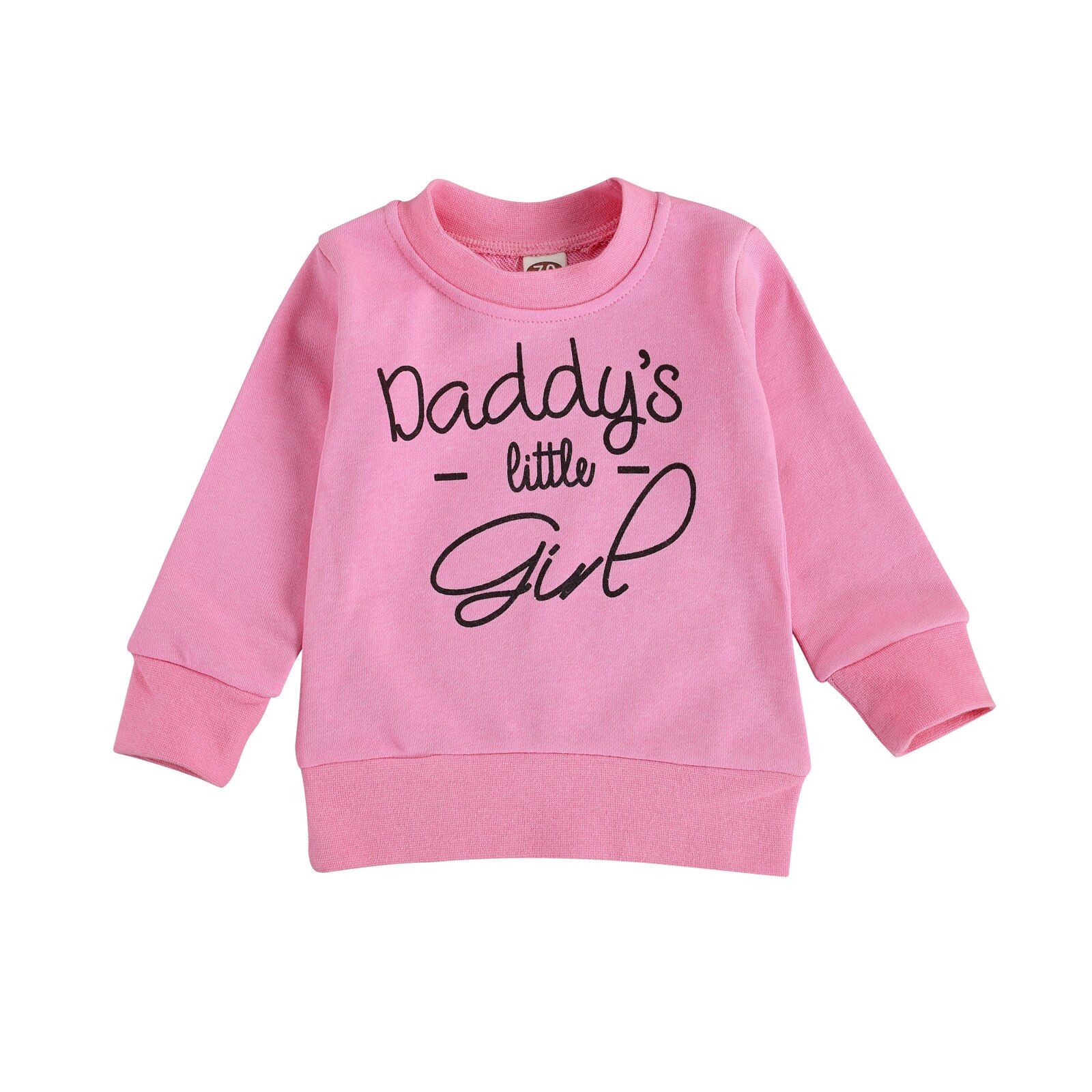 Pudcoco automne 0-4Y enfants enfant en bas âge bébé fille DADDY'S petite fille lettre imprimé sweat à manches longues pull noir/rose: B / 24M