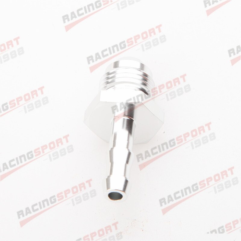 -6AN 6AN AN6 To 6mm Hose Barb Straight Fitting Fuel Line Silver