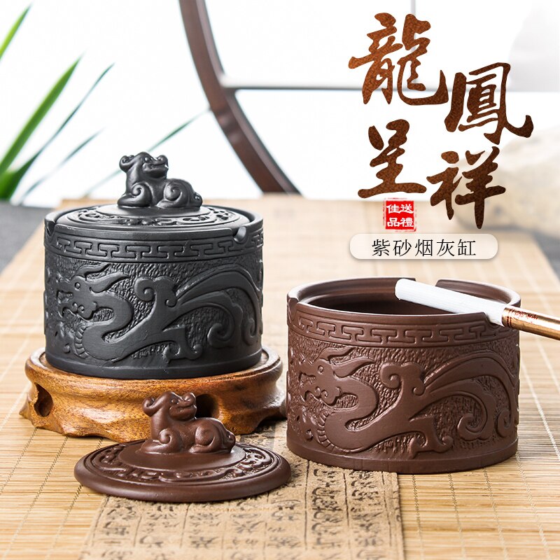 WHYOU – cendrier Dragon violet en argile, rétro, , ornement de voiture, Vintage, ameublement de maison, de saint valentin