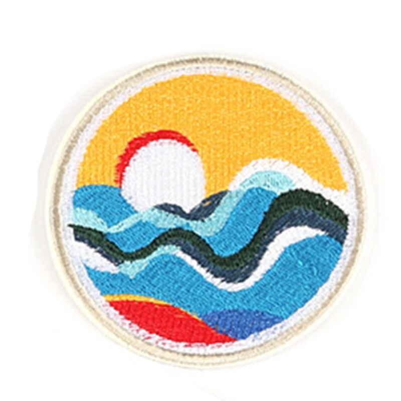 9 Pcs Cloth Patch Circular Badge Embroidery Patch Jacket Decorative Sewing DIY K3NF