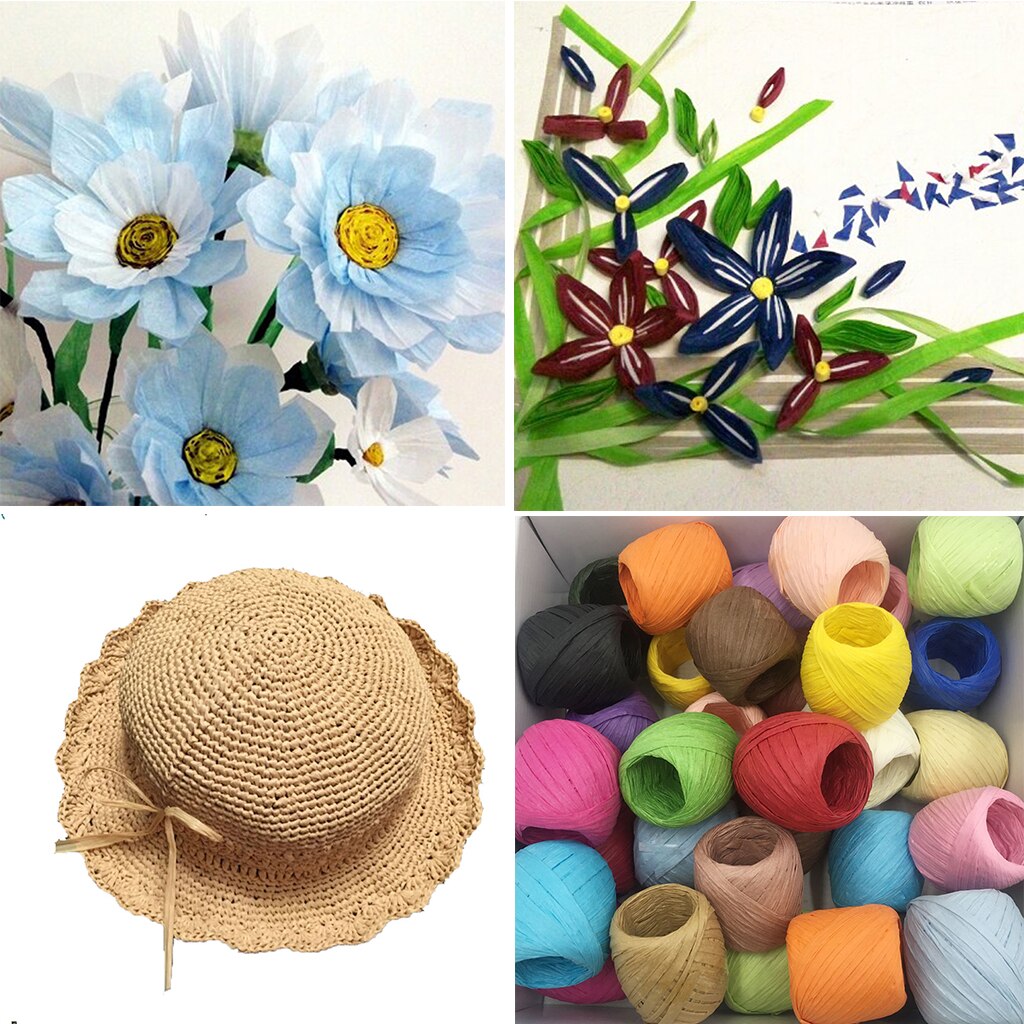 20m/ rullar raffia papper band paket snöre scrapbooking röd barndag fest tack paket dekor