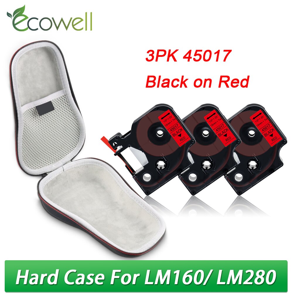 Ecowell przenośna torba podróżna dla Dymo LabelManager 160 280 D1 45013 LM160 drukarka do etykiet pokrowiec EVA ochronny podręczny schowek: 1 Case 3PK Set 9