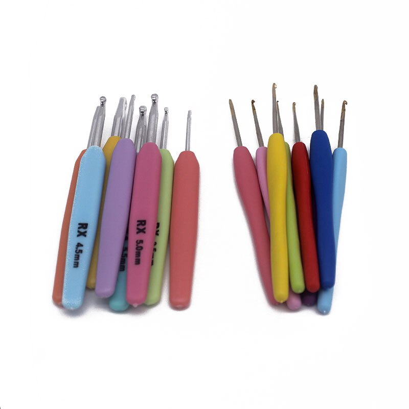 Ergonomic Multi Colour Crochet Hooks Yarn Knitting Needles 2-8mm With