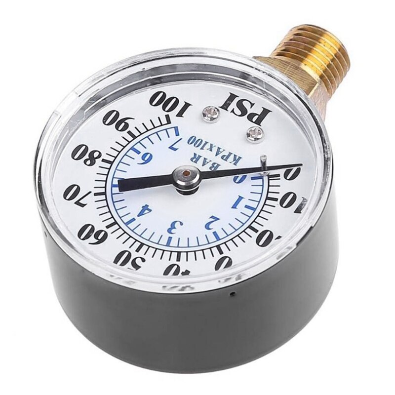 Pressure Tester Gauge Tools 0-100 Psi 0-7Bar 1/8 Inch Npt Face Side Mount Pressure Gauge Dial Air Compressor Meter Hydraulic