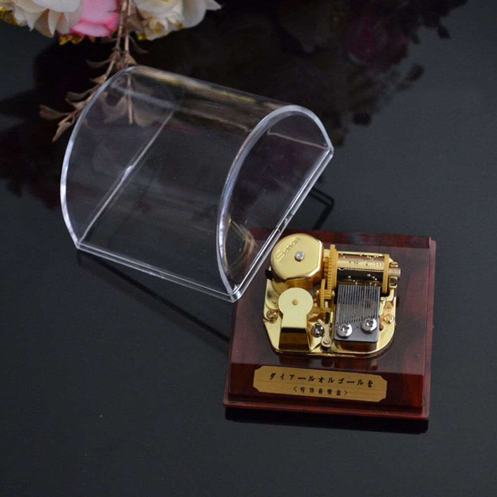 Transparant Acryl 18-Opmerking Wind-Up Musical Box Dome Box Met Stop Knop Voor Meisje, christmas Voor Kid