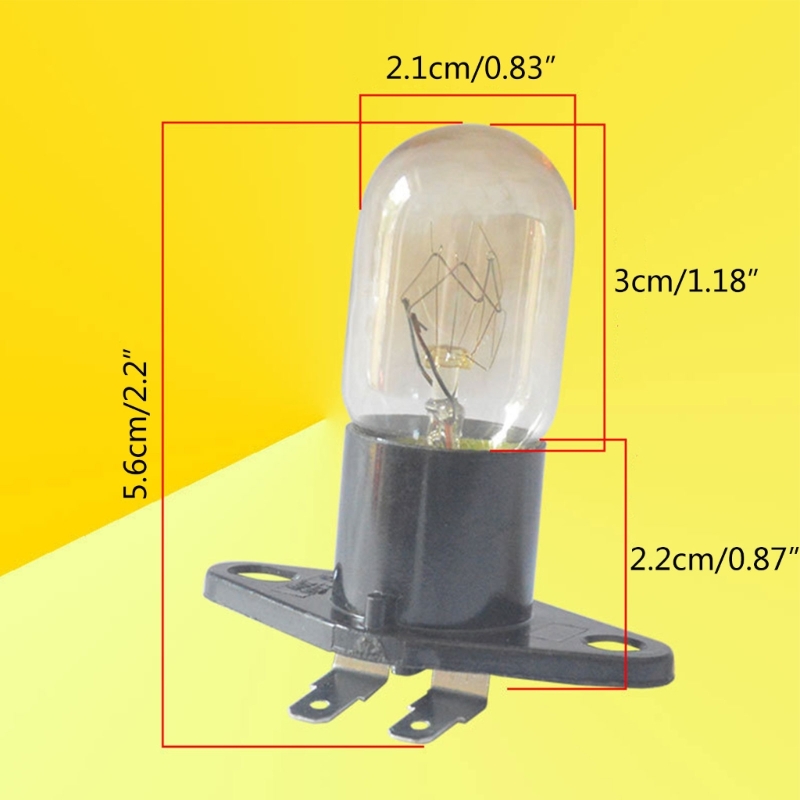 2 uds bombilla Universal repuesto 20W 2A 250V bombilla para refrigerador horno microondas con Base accesorios cocina