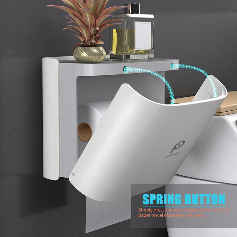 Papieren Handdoek Dispenser Wall Mounted No-Boren Papieren Handdoek Houder Dispenser Thuis Toiletpapier Dispenser Vuilniszakken Dispenser