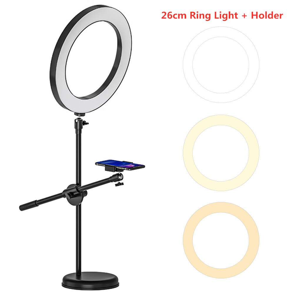 Dimmbare LED Ring-Licht Mit Einbeinstativ Halterung Telefon Halfter Für NäGel Kunst Video Live Tiktok Fotografie Beleuchtung Stehen: art C