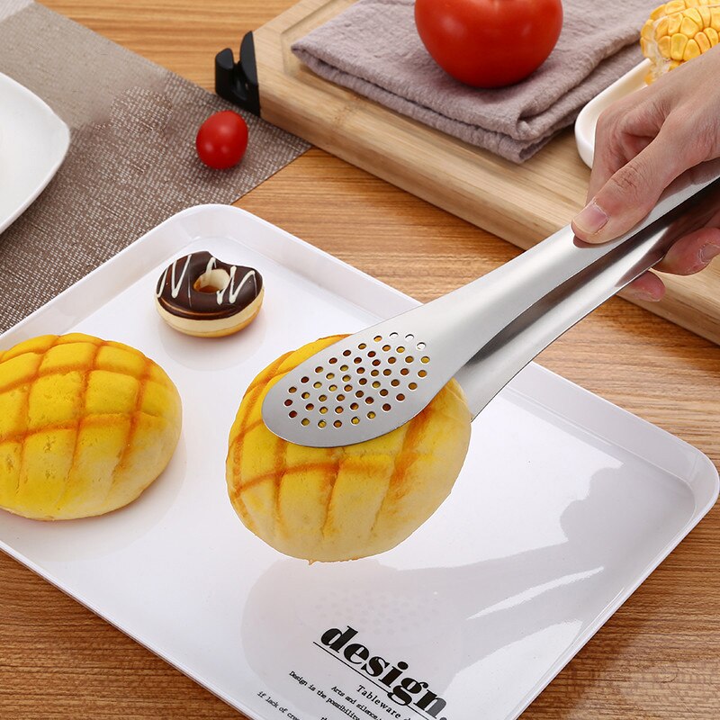 Non-Stick Kitchen Tongs Stainless Steel Barbecue Tongs Pizza Bread Utensil Clip Steak Tong Clip Kitchen Accessories