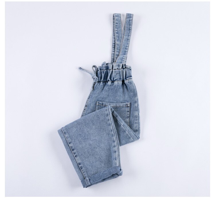 girls denim overalls jumpsuit kids autumn for girls 12 years