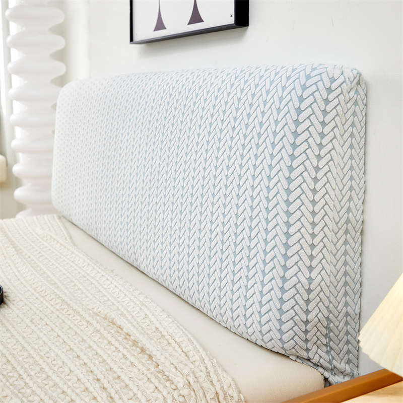 1PC Verdikte Jacquard Bed Hoofdeinde Cover Volledige Dekking Stofdicht Hoofdsteun Protector Duurzaam All-inclusive Home Decor: 110*65 / WHITE