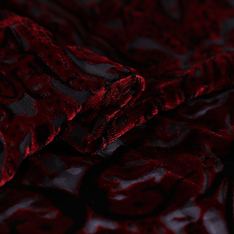 114 cm ihåliga utbränd sammetstyg high-end siden sammet tyg andas komfort cheongsam klänning siden tyg siden tyg