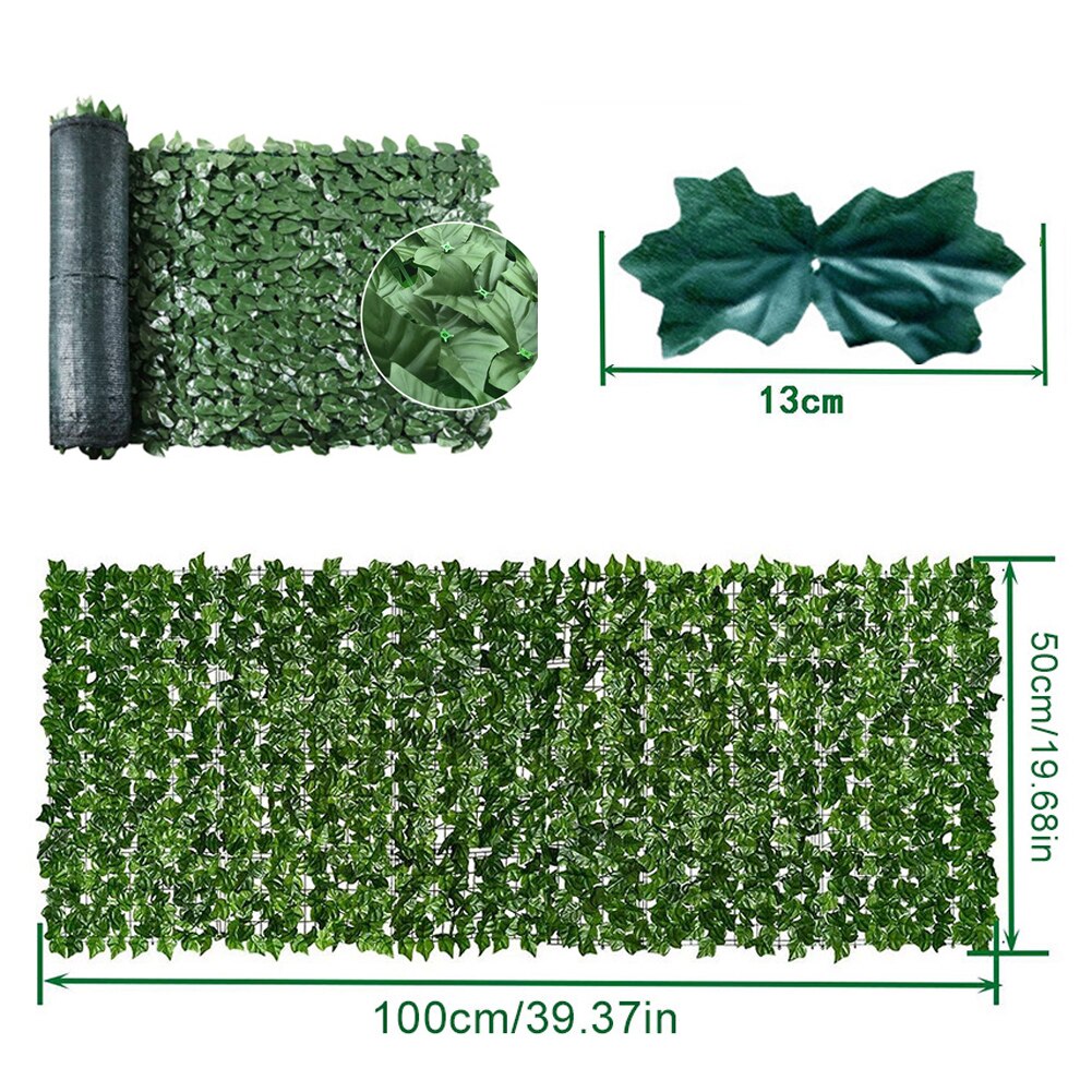 0.5X1/3M Artificial Leaf Screening Roll Fade Protected Privacy Hedging Wall Landscaping Garden Fence Balcony Screen: E