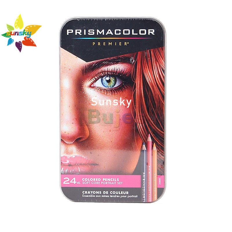 Originele 24 48 72 132 150 Prismacolor Premier Zachte Kleurpotlood Prismacolor Sanford Schets Potlood Met 10 Art Gereedschap Tin doos: 24 skin color