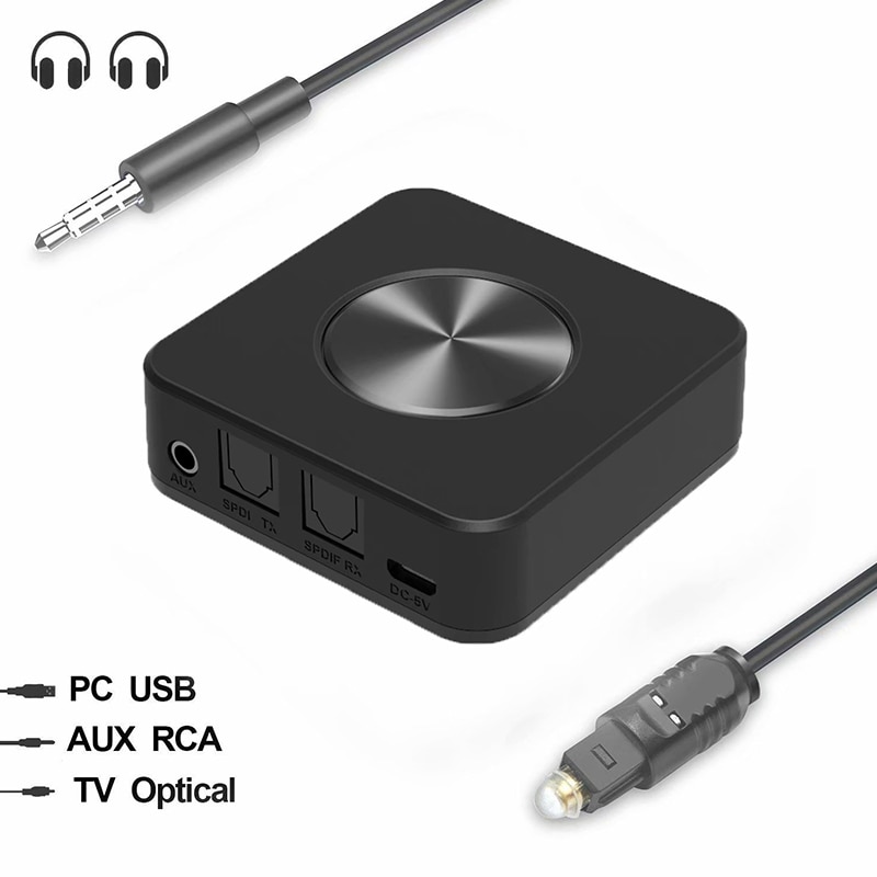 Wireless Bluetooth 5.0 Transmitter ReceiverCSR8675 Aptx HD Low Latency Optical SPDIF Aux 3.5mm oTV Speaker