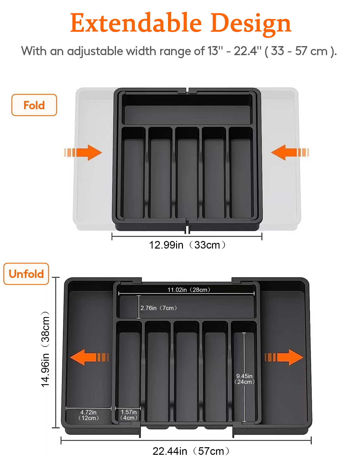 Expandable Kitchen Drawer Organizer - Adjustable Retractable Cutlery Storage Box with Dividers for Utensils, Home Organization