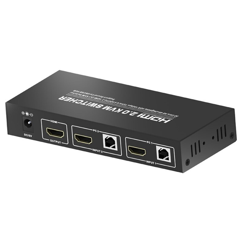 Hdmi Kvm Switch 4K @ 60Hz Usb 2.0 Hdmi 2 Port Usb Kvm Switch Box Draadloze Toetsenbord En muis Eu Plug