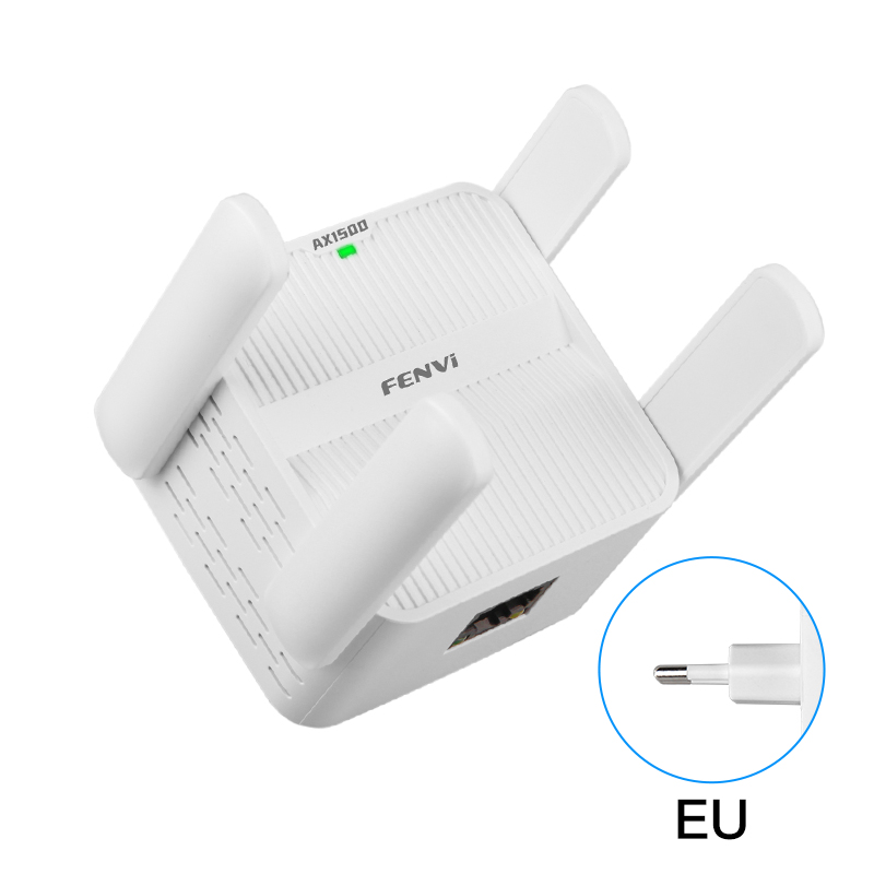 WiFi6 AX1500 WiFi Repeater Dual Band 2,4G & 5GHz Extender Signal Booster Wi-Fi Extender 4*2dbi Antenne Gigabit Netzwerk Karte für PC: EU-Stecker