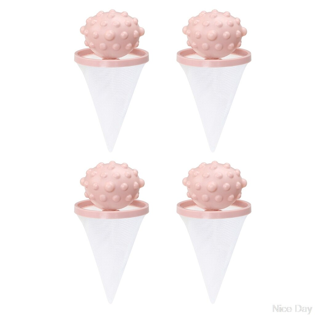 Washing Machine Hair Removal Catcher Floating Mesh Net Pouch Debris Collector: Pink