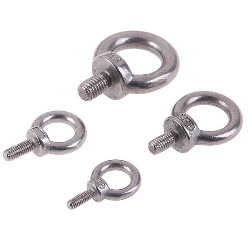 1Pcs M4 M5 M6 M8 304 Stainless Steel Marine Lifting Eye Screws Ring Loop Hole For Cable Rope Eye Bolt