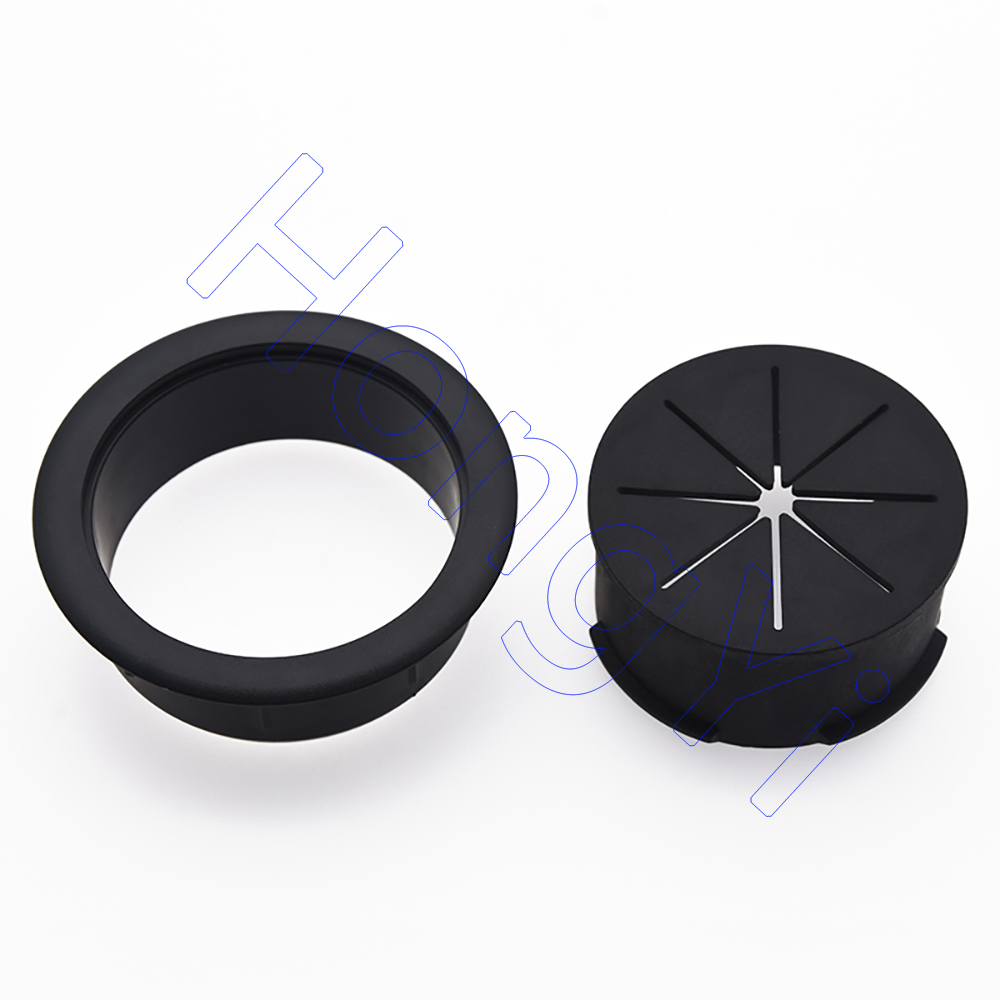1 Stück 50 mm/53 mm/60 mm/80 mm Schreibtisch-Draht-Organizer, Kabelloch-Abdeckung, ABS + Gummi-Kabeltüllen für Büromöbel, Kabeldurchführung