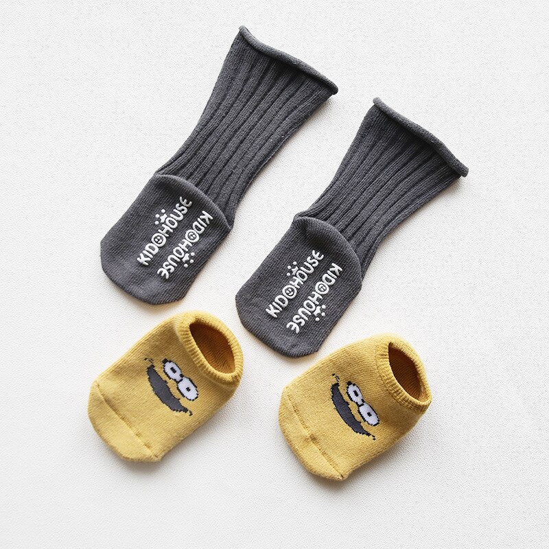0-3y novo outono inverno bebê meias joelho alta algodão cor sólida chão meias crianças para meninas meninos: B / 1-3Y