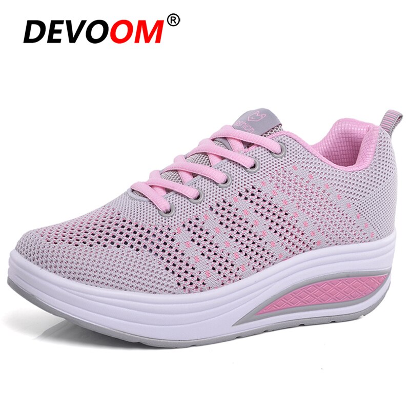 Swing Toning Shoes Women Height Increasing Fitness Shoes Ladies Lace Up Breathable Mesh Sport Slimming Shoes Sneakers Women