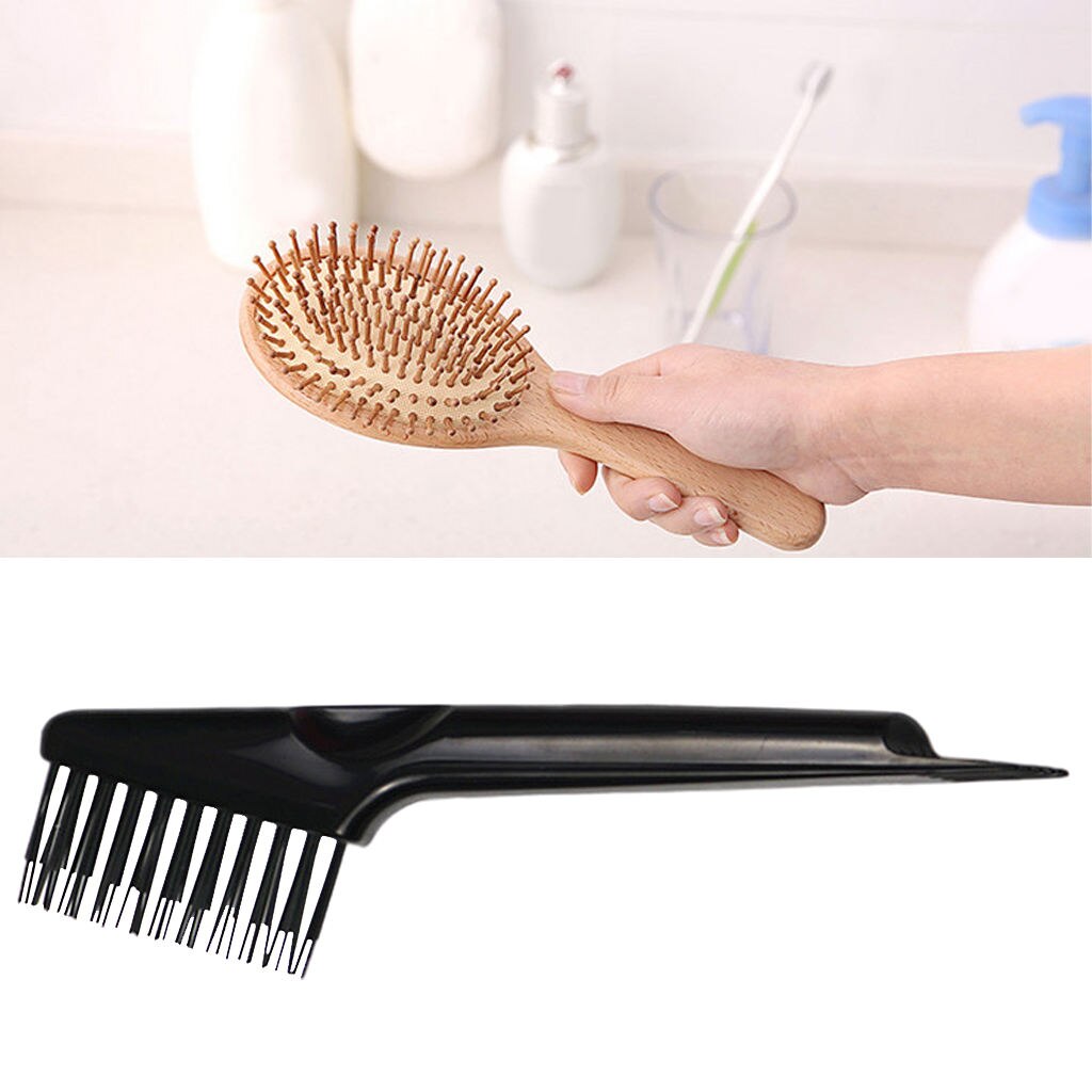 Cepillo de limpieza de pelo de doble cabeza para salón de peluquería, cepillo de pelo embadurado, eliminador de rastrillo, artefacto Personal para el hogar: Negro