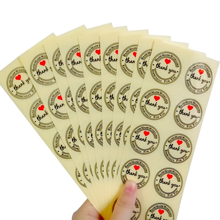 100pcs/lot Transparent PVC Adhesive Seal Sticker Package Sealing Label" Thank You" Decorative Sealing Sticky