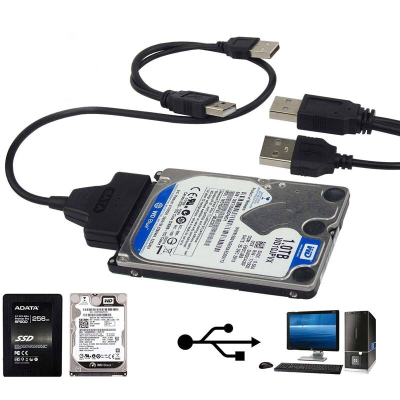 USB2.0 Naar Sata Adapter Kabel 48 Cm Voor 2.5 Inch Externe Ssd Hdd