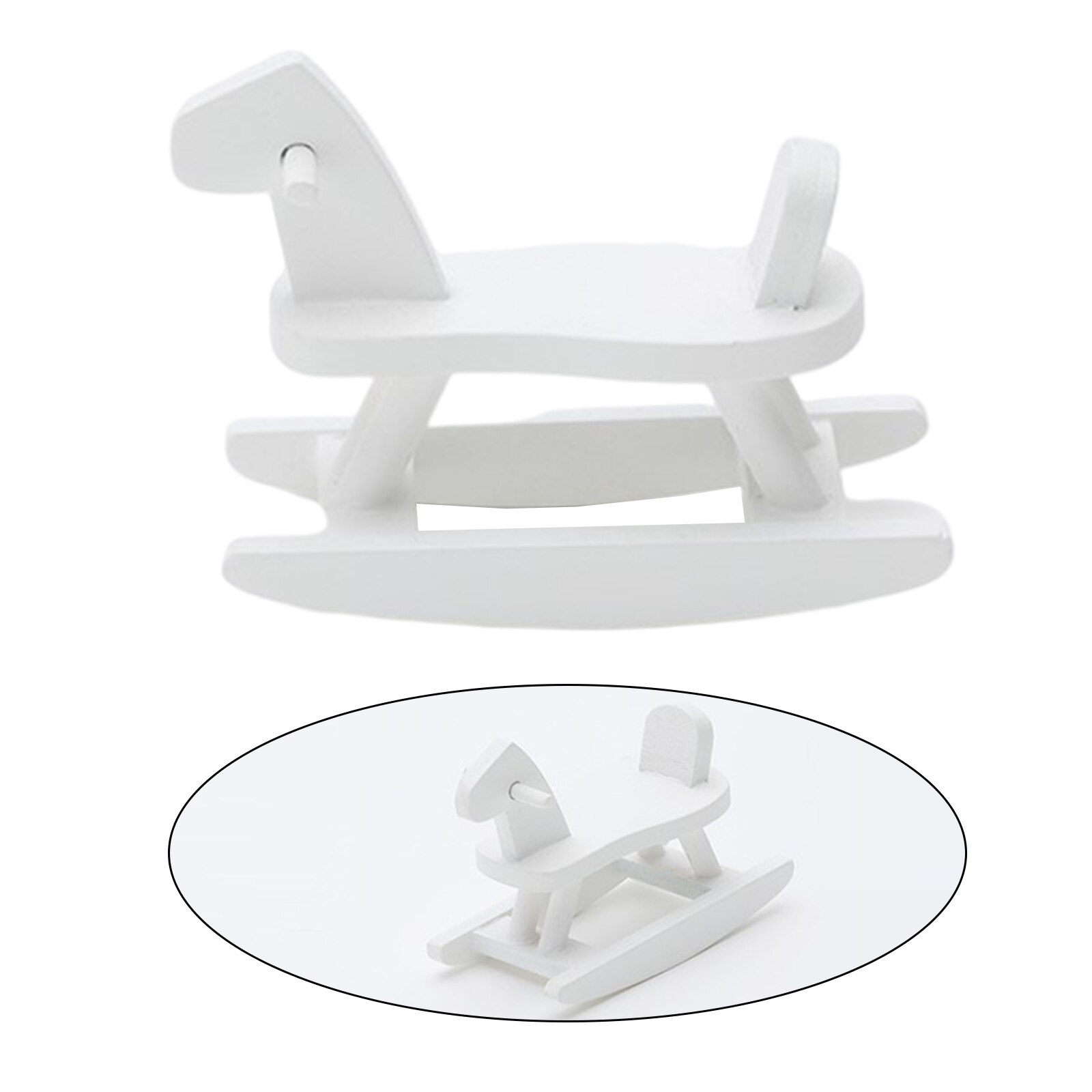 Mobili da vivaio classici in legno per Astuccio delle bambole-cavallo a dondolo-1/6 1/12 decorazione per bambole per Astuccio delle bambole