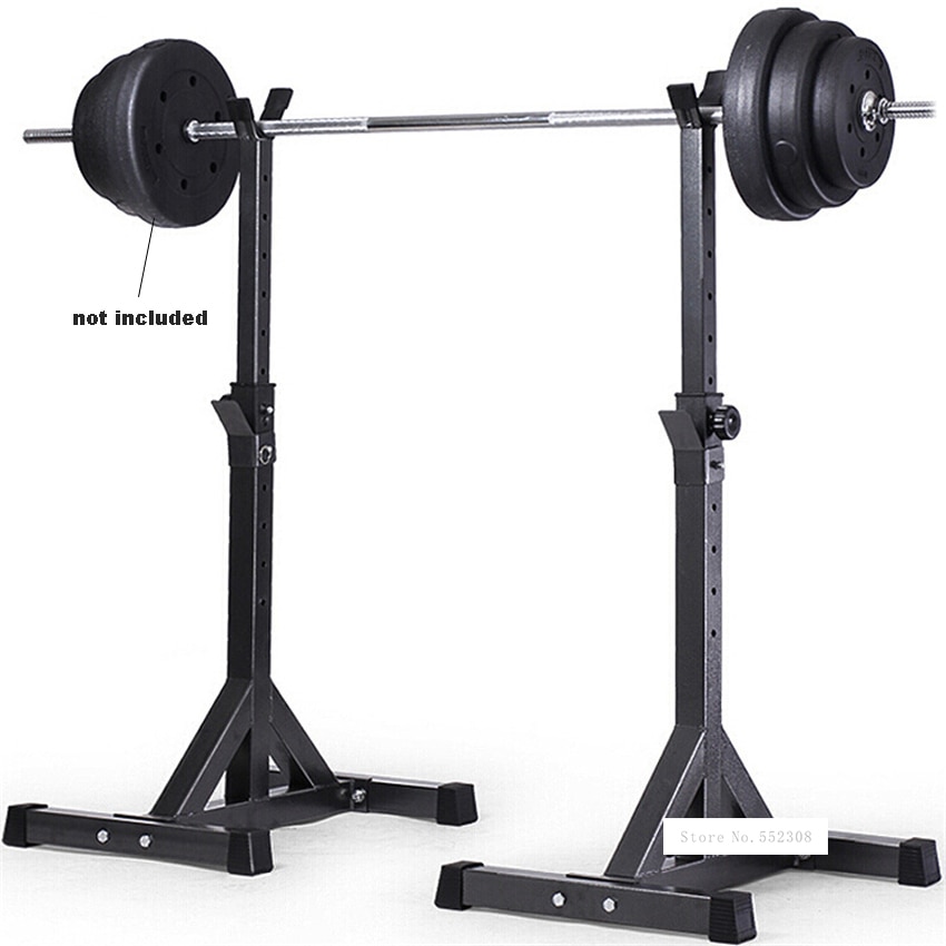 Steel Barbell Stand Weight Lifting Split Barbell Squat Rack Stand Adjustable Height Barbell Semi-Frame Indoor Fitness Equipment