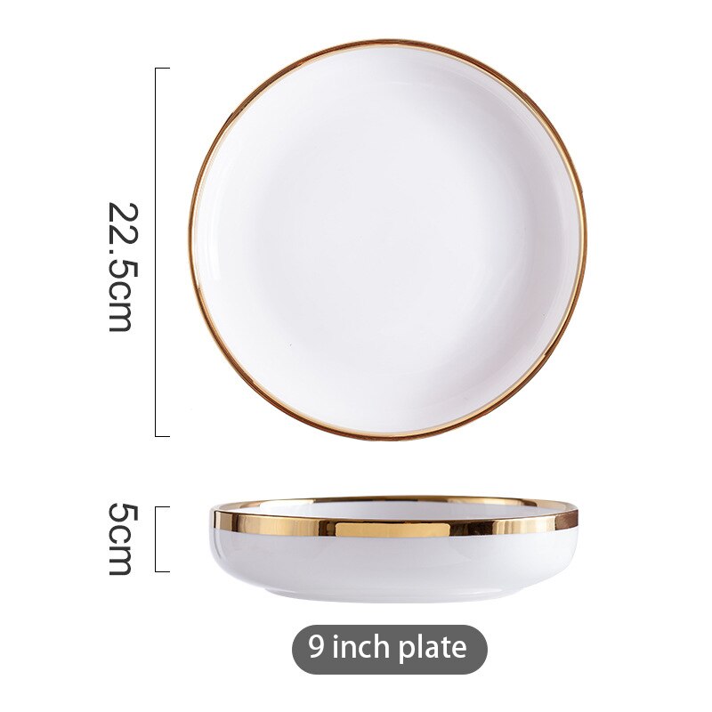 Dinnerware Set Porcelain Plates for Food Dinner Set Dishes Salad Soup Bowl Ceramic Plates and Bowls Set Tableware Set Spoon: Q