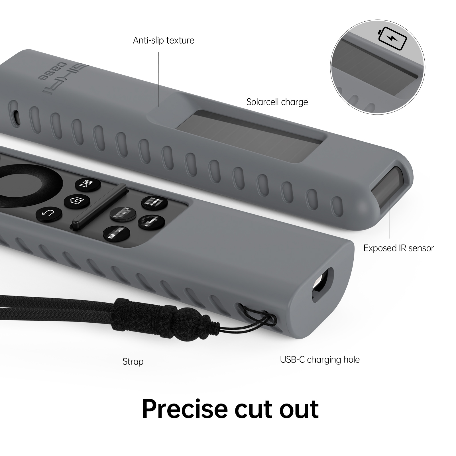 Silikonowe etui na pilota do Samsung BN59-01432 2023 Smart TV Solar Charging Remote Control Case dla modelu TM2360E TM2361E
