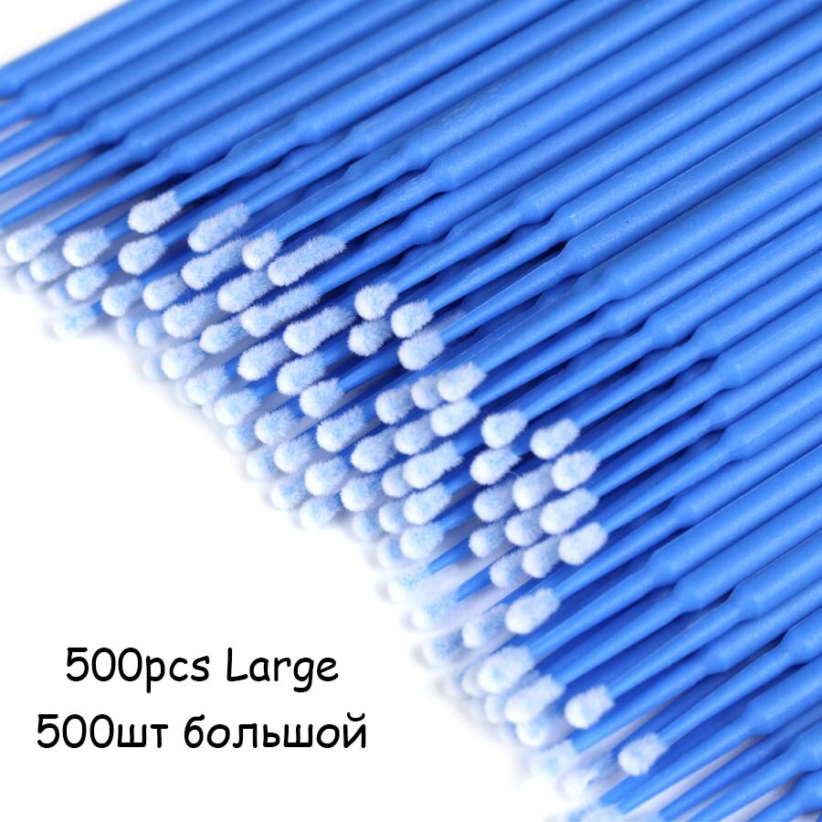 300/500 Pcs Disposable MicroBrush Eyelashes Extension Individual Lash Removing Swab Micro Brush For Eyelash Extension Tools: 500 pcs blue