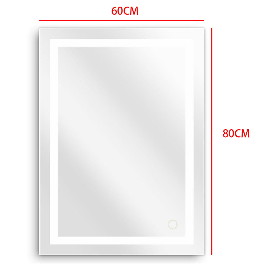 LED 5050 Wall Bathroom Lighted Mirror Wall Mount Makeup Mirror With Touch Button For Home Hotel Bathroom Stylish HWC: Default Title