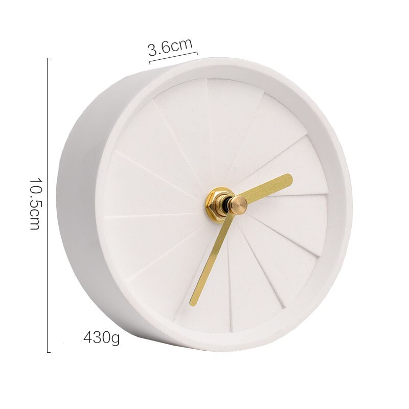Nordisk stil boligindretning tilbehør vintage cement bord ur beton skrivebord ur 탁상 시계: 1 pc hvide