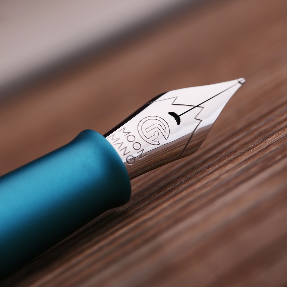 Pluma fuente de Metal Moonman T1 Piston de gran capacidad, pluma de tinta F Nib, caja Original