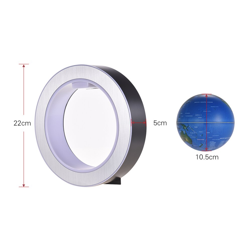 Carte du monde flottante de Globe de terre de lévitation magnétique de 4 pouces avec la Base de forme circulaire légère de couleur LED pour le d'enfants de décoration de bureau