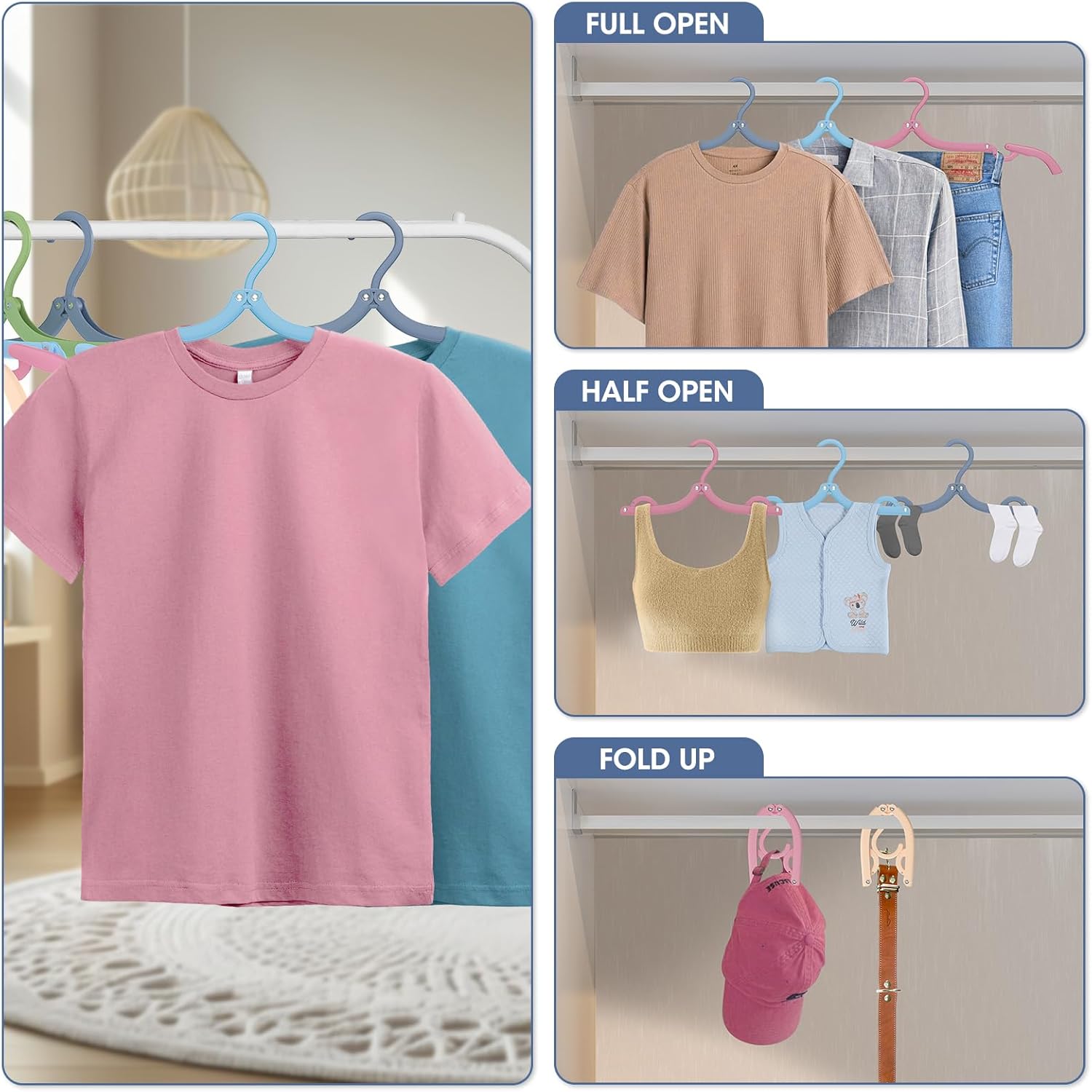 30 Pcs Travel Hangers Portable Foldable Travel Hanger Organizer, Plastic Travel Accessories Essentials Clothes Drying Rack