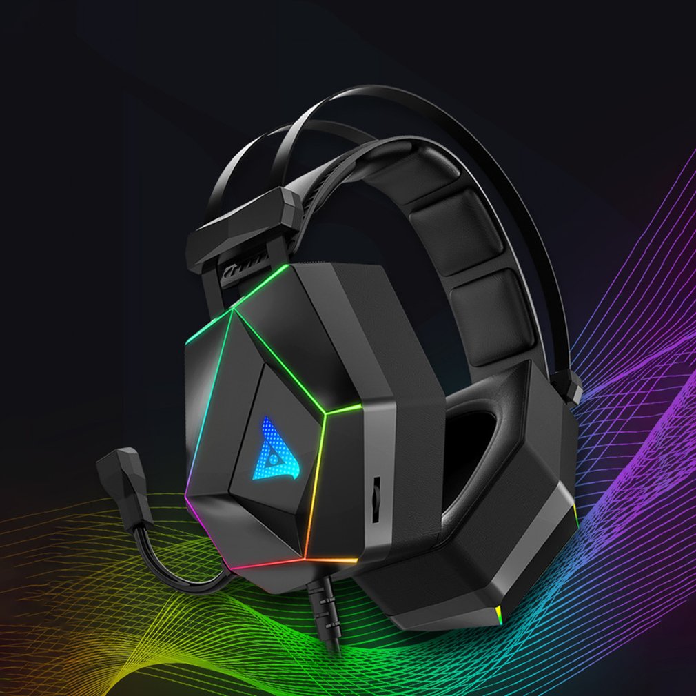 Auriculares para juegos de ordenador, cascos duraderos luminosos con cable para ordenador, Notebook, Internet café, e-sports