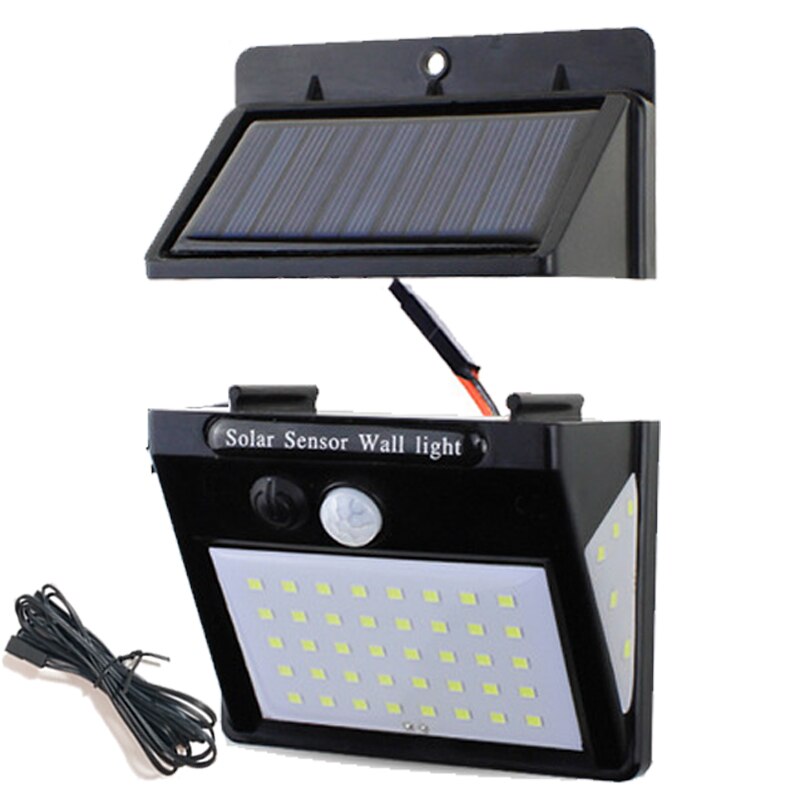 Luz Solar LED de 3 lados para exteriores, lámpara de luz para exteriores, iluminación exterior, Sensor de movimiento PIR, 3 modos
