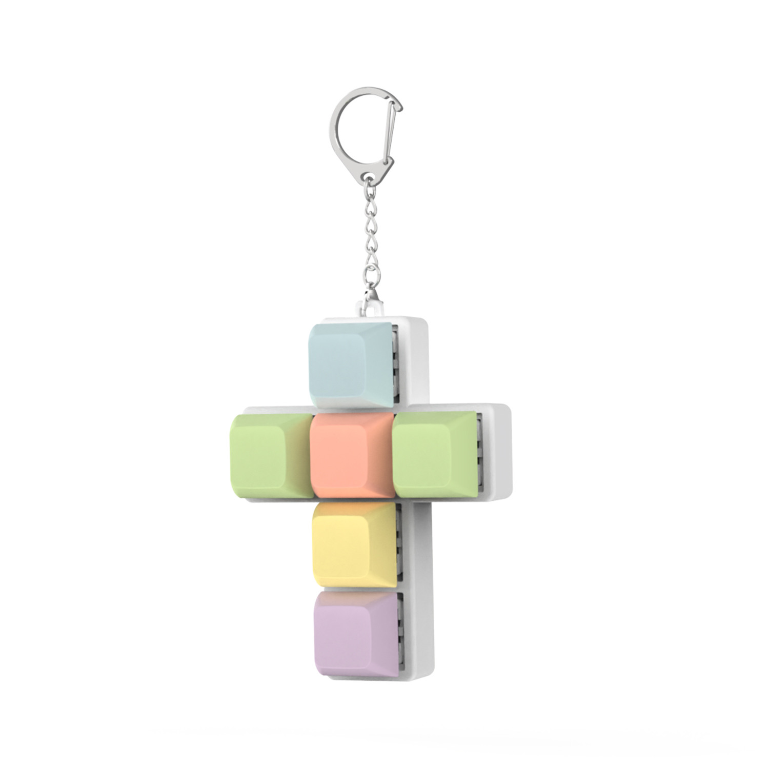 Clavier clé jouet fête soulagement du Stress bricolage Fidget bouton Keycap Fidget porte-clés clavier porte-clés jouets doigt clavier casquettes jouet: Cyan