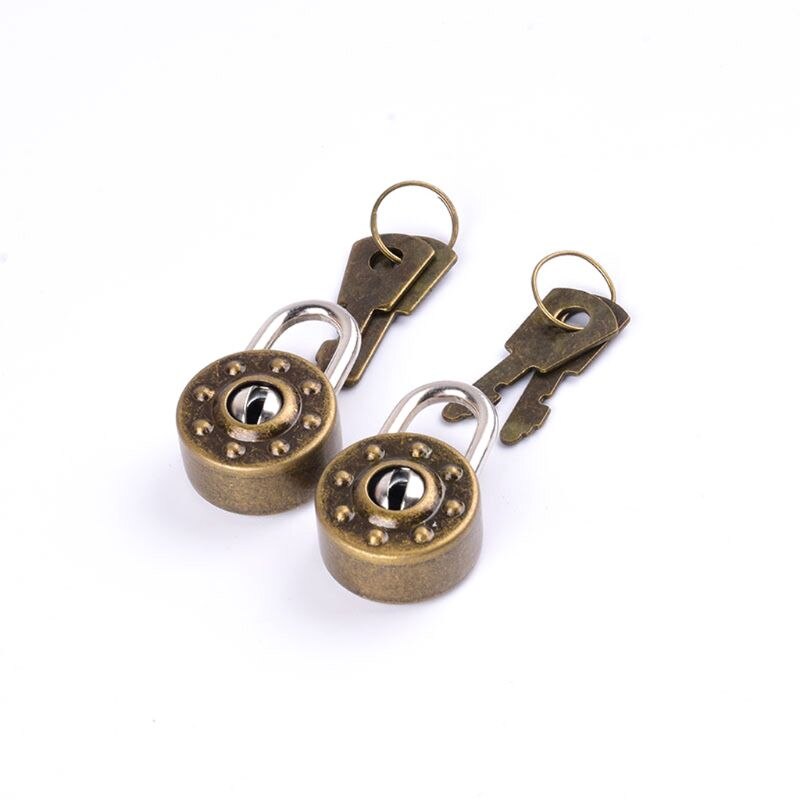 Metal Mini Padlock Small Luggage Box Key Lock with Key Bag Suitcase Decor Accessories