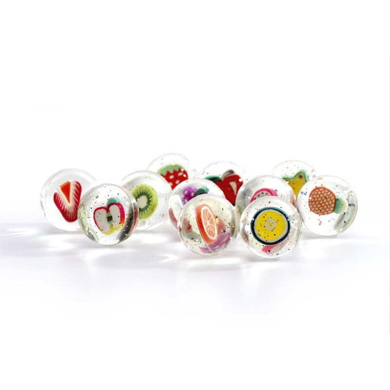100 stuks/set speelgoedbal voor kinderen, gemengde stuiterbal, stevige drijvende fruit stuiterende kind elastische rubberen bal flipperkast stuiterspeelgoed