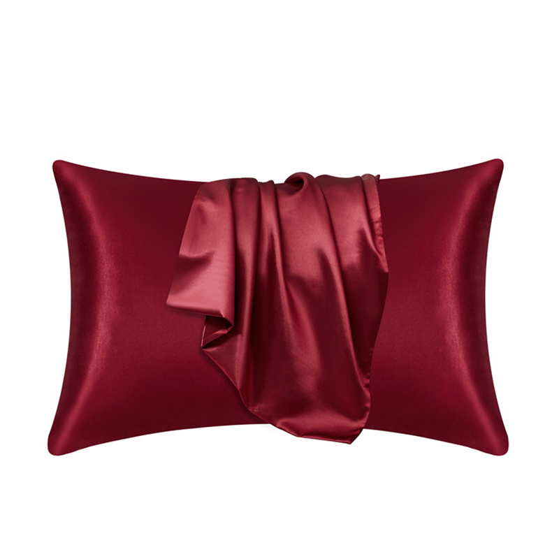 Pillowcase Silk Pillow Cover Silky Satin Hair Beauty Pillow case Comfortable Pillow Case Home Decor wholeStandard/Queen 1PC: 470*740mm / VIOLET/紫罗兰