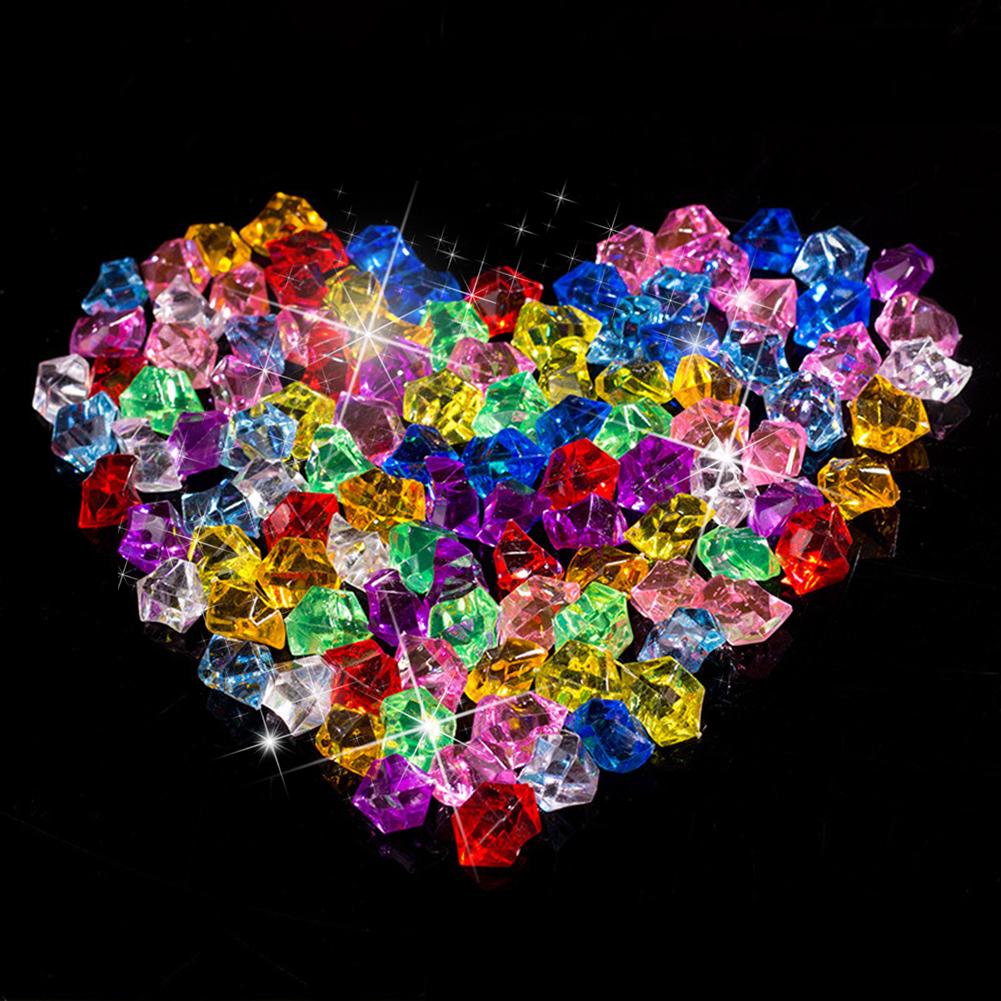 400 stk plastikperler iskorn farverige små sten børn juveler akrylperler juveler skat knust iskrystal diamanter