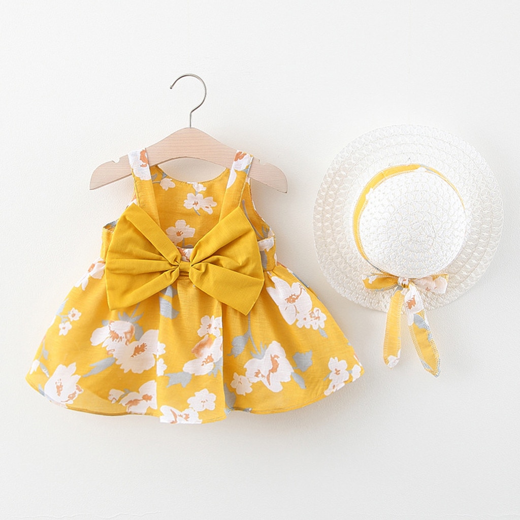 Vestido de princesa con flores para niñas, ropa de verano bebé infante