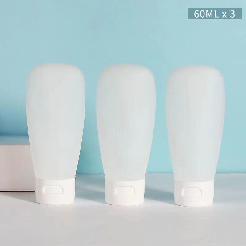 Butelka wielokrotnego użytku 30/60/100 ml, 3 szt./zestaw, miękki pojemnik na balsam, tubka robić wyciskania, pusta butelka, przenośna podróżna butelka na kosmetyki, szampon: zielone światło