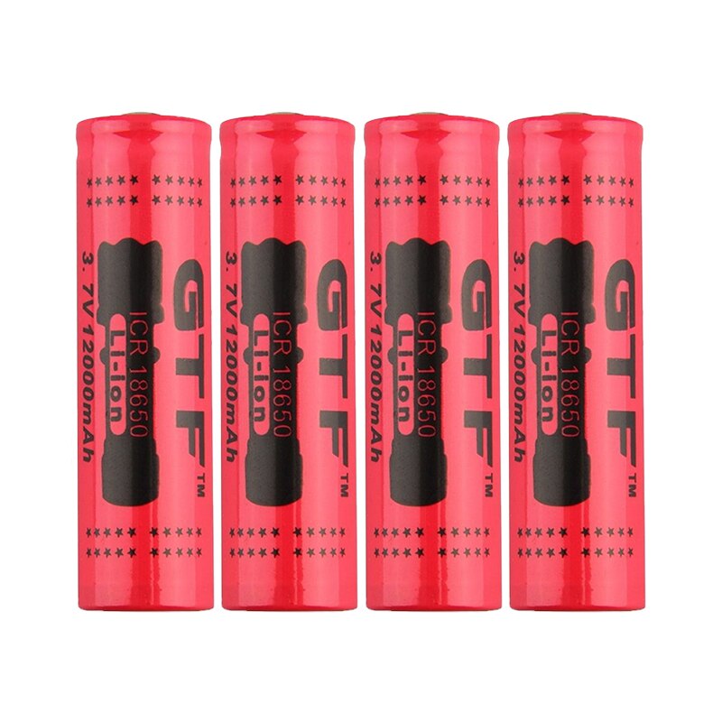 GTF 3.7V 18650 12000mAh Rechargeable Battery 2/4/8pcs Battery + 4 Slots 3.7V 18650 USB charger